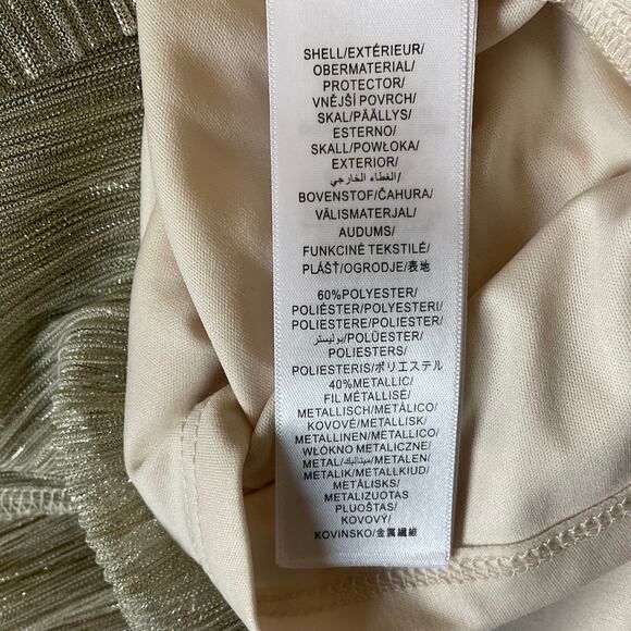 Adrianna Papell Halter Cocktail Dress Size 10 Gold Metallic Sleeveless A-Line - Picture 8 of 11